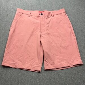 Halsey Sport Flat Front Golf Shorts Mens 34 Pink 10" Inseam Casual‎ Vacation